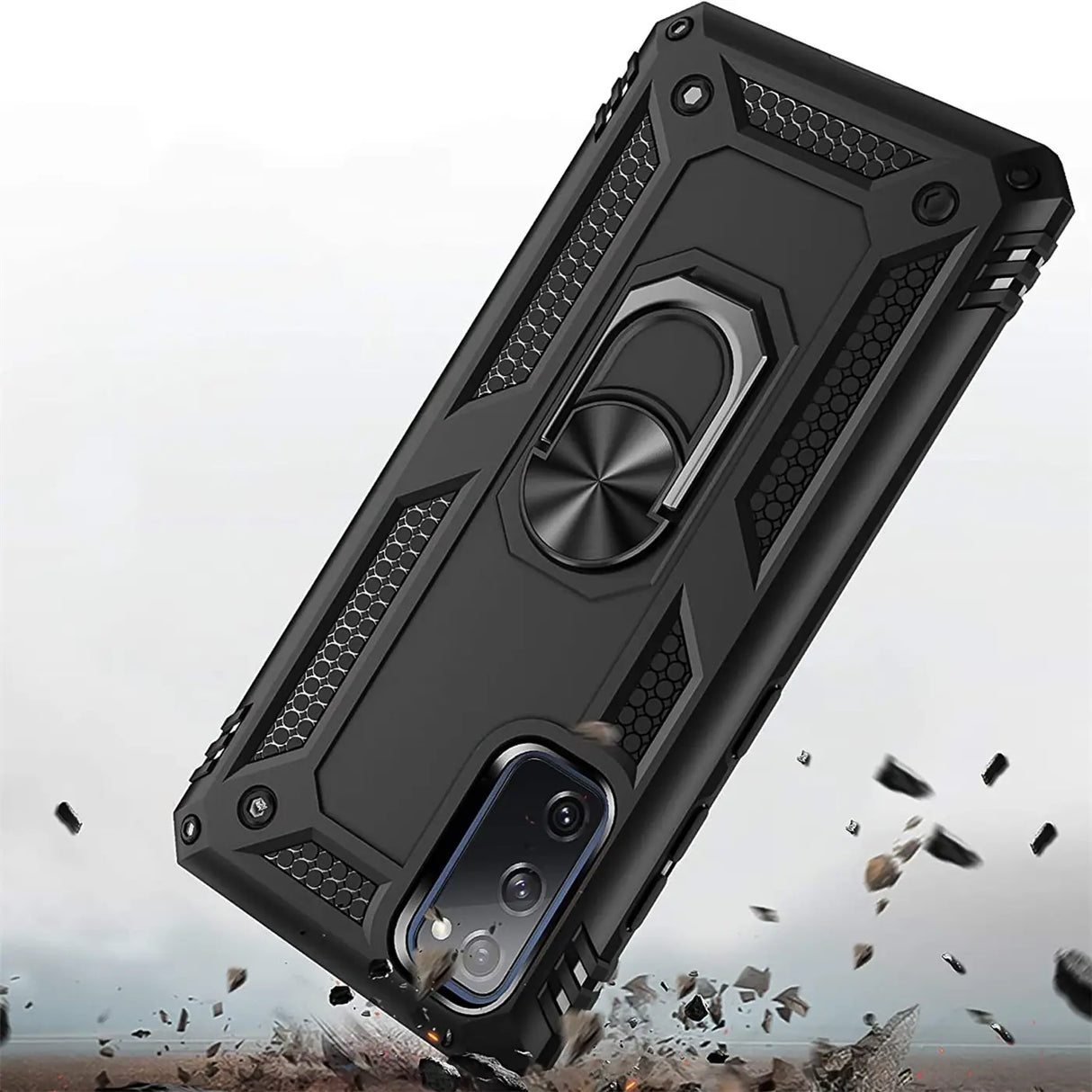 Härte getestete, stoßdämpfende Handyhülle für Samsung Galaxy S20 in Schwarz