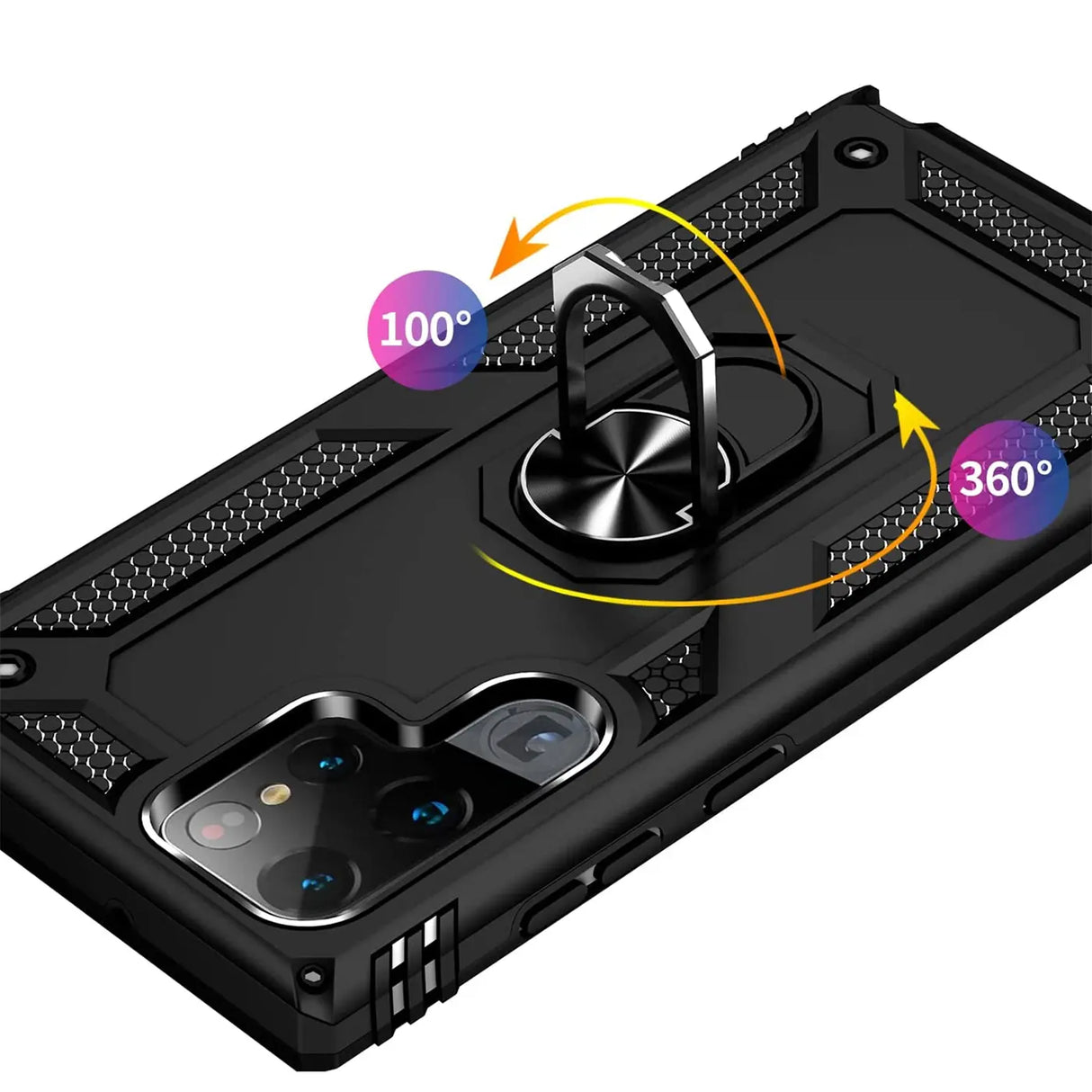 Härte getestete, stoßdämpfende Handyhülle für Samsung Galaxy S22 Ultra in Schwarz