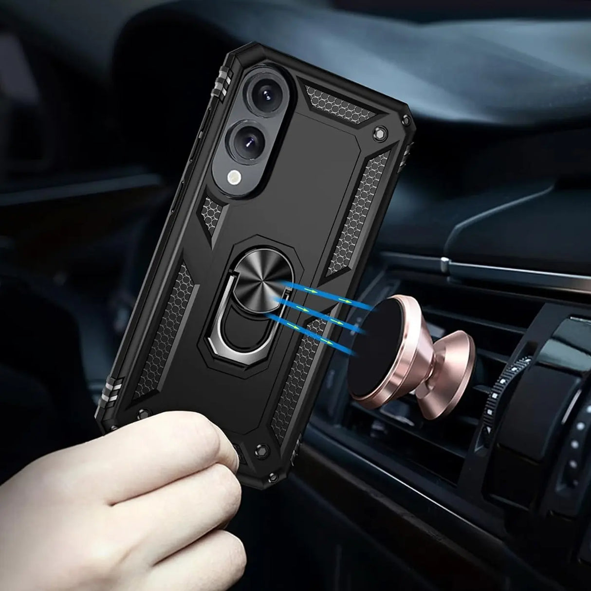 Härte getestete, stoßdämpfende Handyhülle für Samsung Galaxy S25 Edge in Schwarz