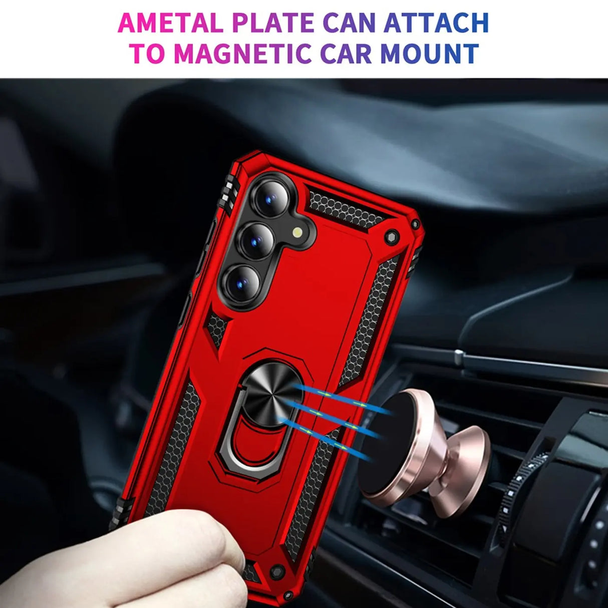 Härte getestete, stoßdämpfende Handyhülle für Samsung Galaxy S25 FE in Rot