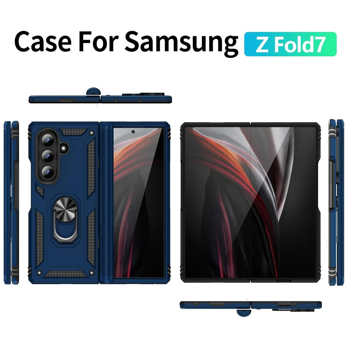 Härte getestete, stoßdämpfende Handyhülle für Samsung Galaxy Z FOLD 7 in Blau