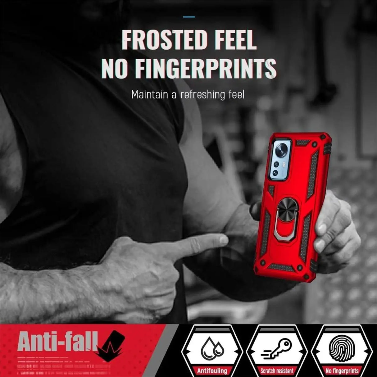 Härte getestete, stoßdämpfende Handyhülle für Xiaomi 12T / 12T Pro in Rot