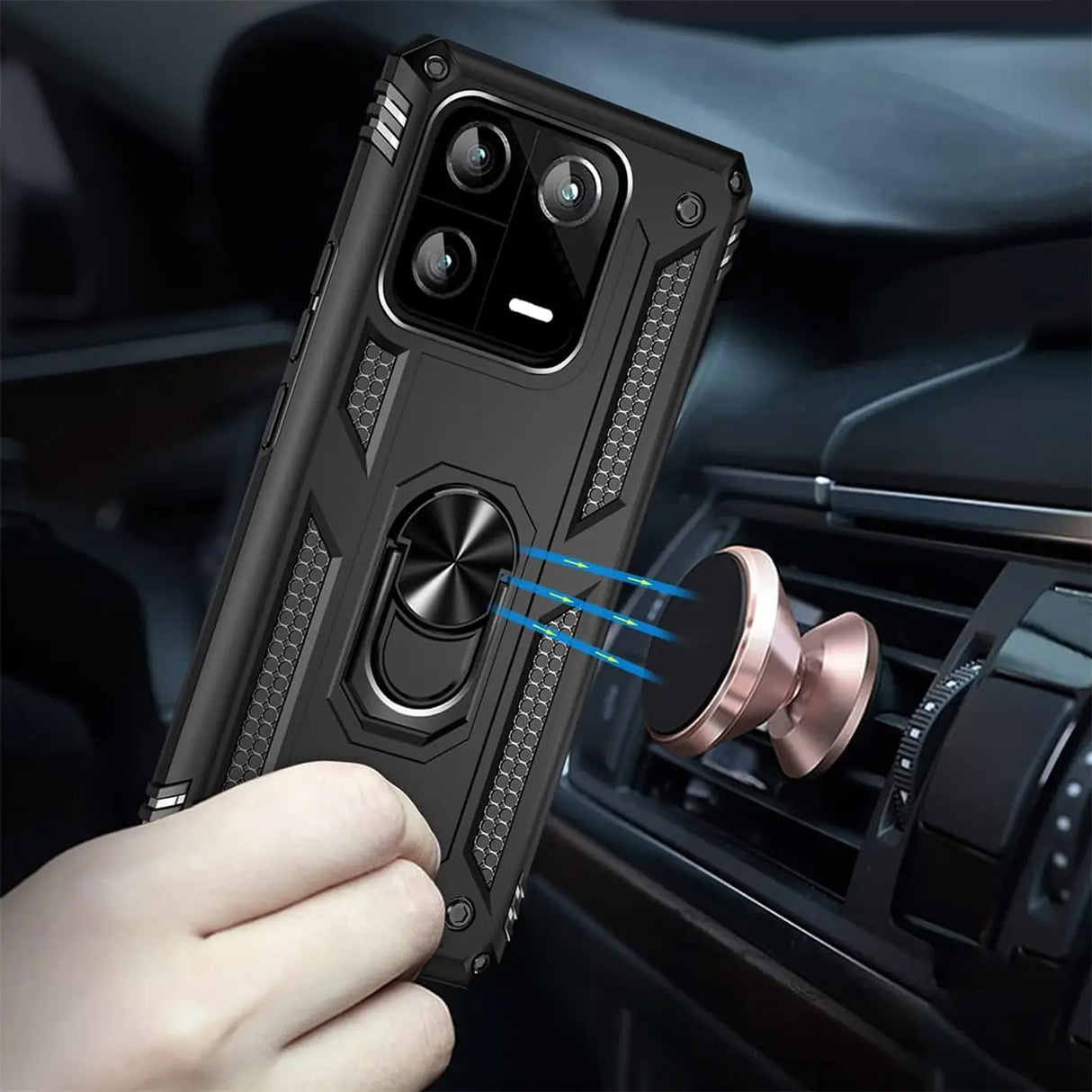 Härte getestete, stoßdämpfende Handyhülle für Xiaomi 13 in Schwarz