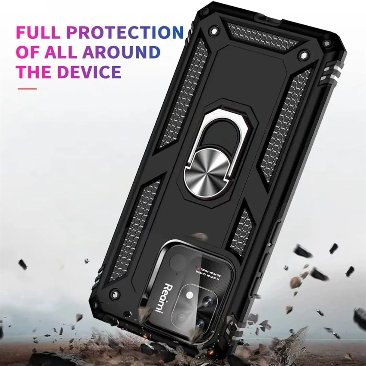 Härte getestete, stoßdämpfende Handyhülle für Xiaomi Redmi 12C in Schwarz