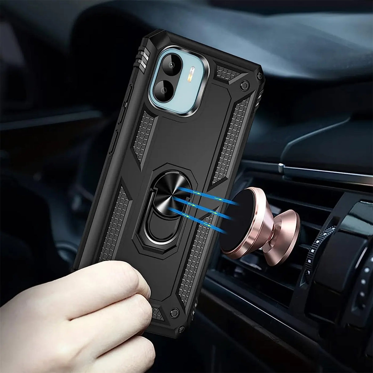 Härte getestete, stoßdämpfende Handyhülle für Xiaomi Redmi A1 in Schwarz