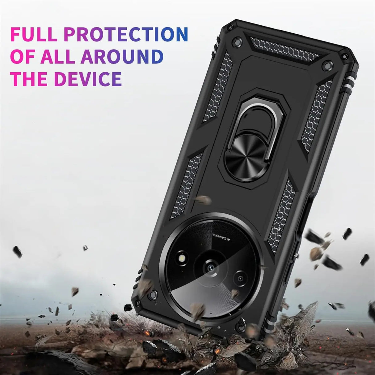 Härte getestete, stoßdämpfende Handyhülle für Xiaomi Redmi A3 in Schwarz