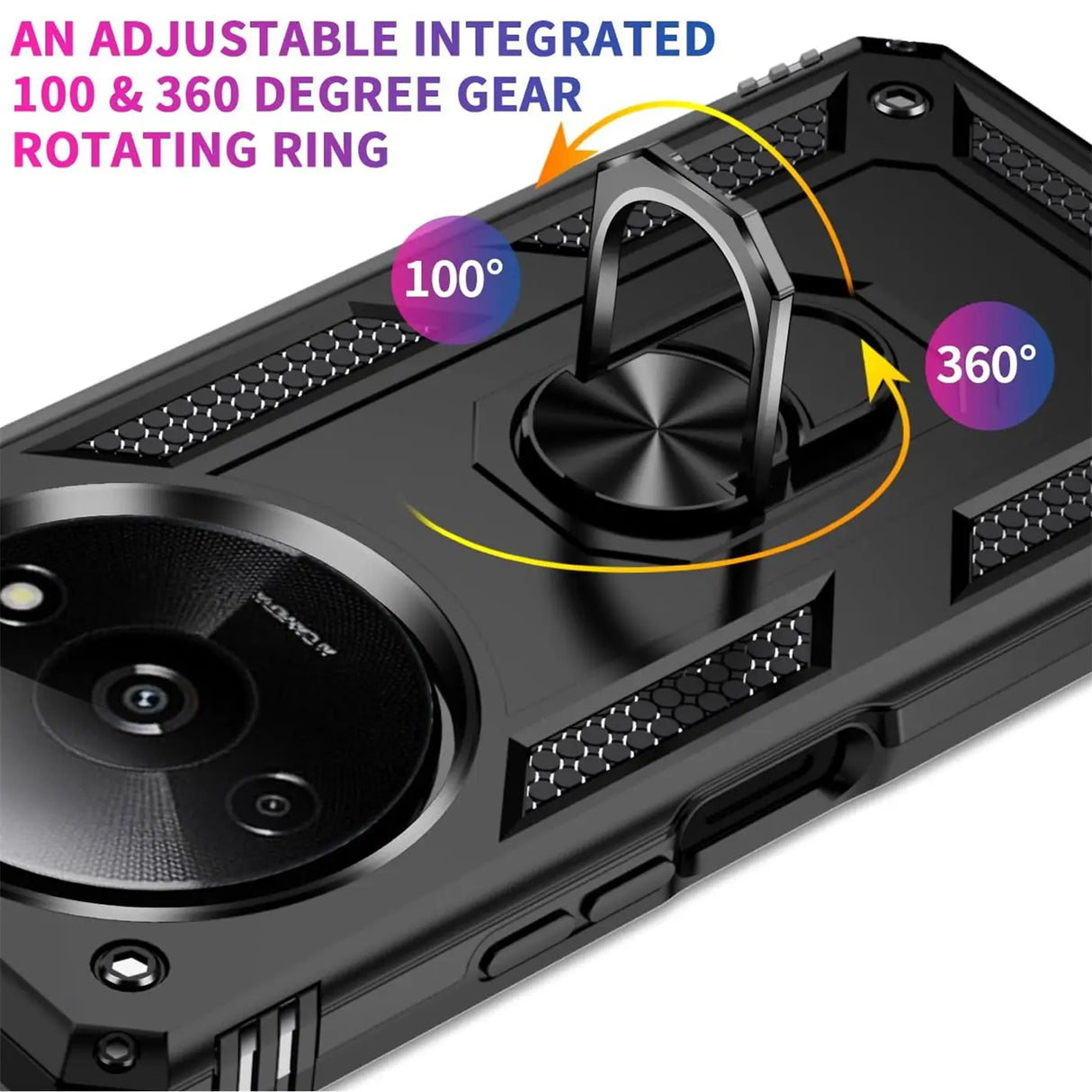 Härte getestete, stoßdämpfende Handyhülle für Xiaomi Redmi A3 in Schwarz