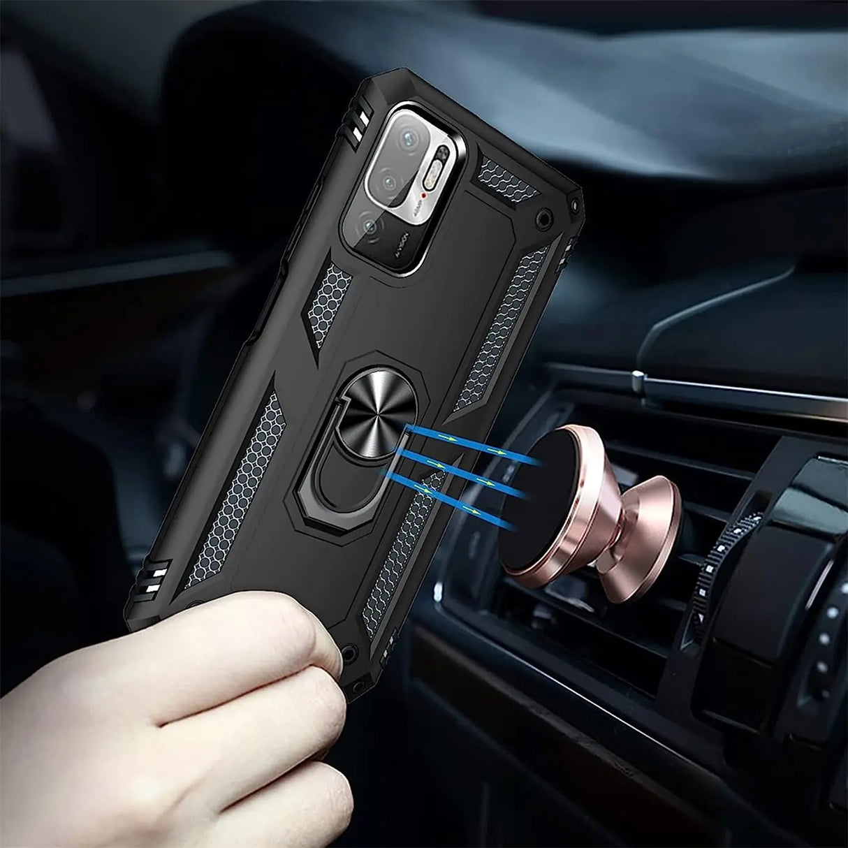 Härte getestete, stoßdämpfende Handyhülle für Xiaomi Redmi Note 10 5G in Schwarz