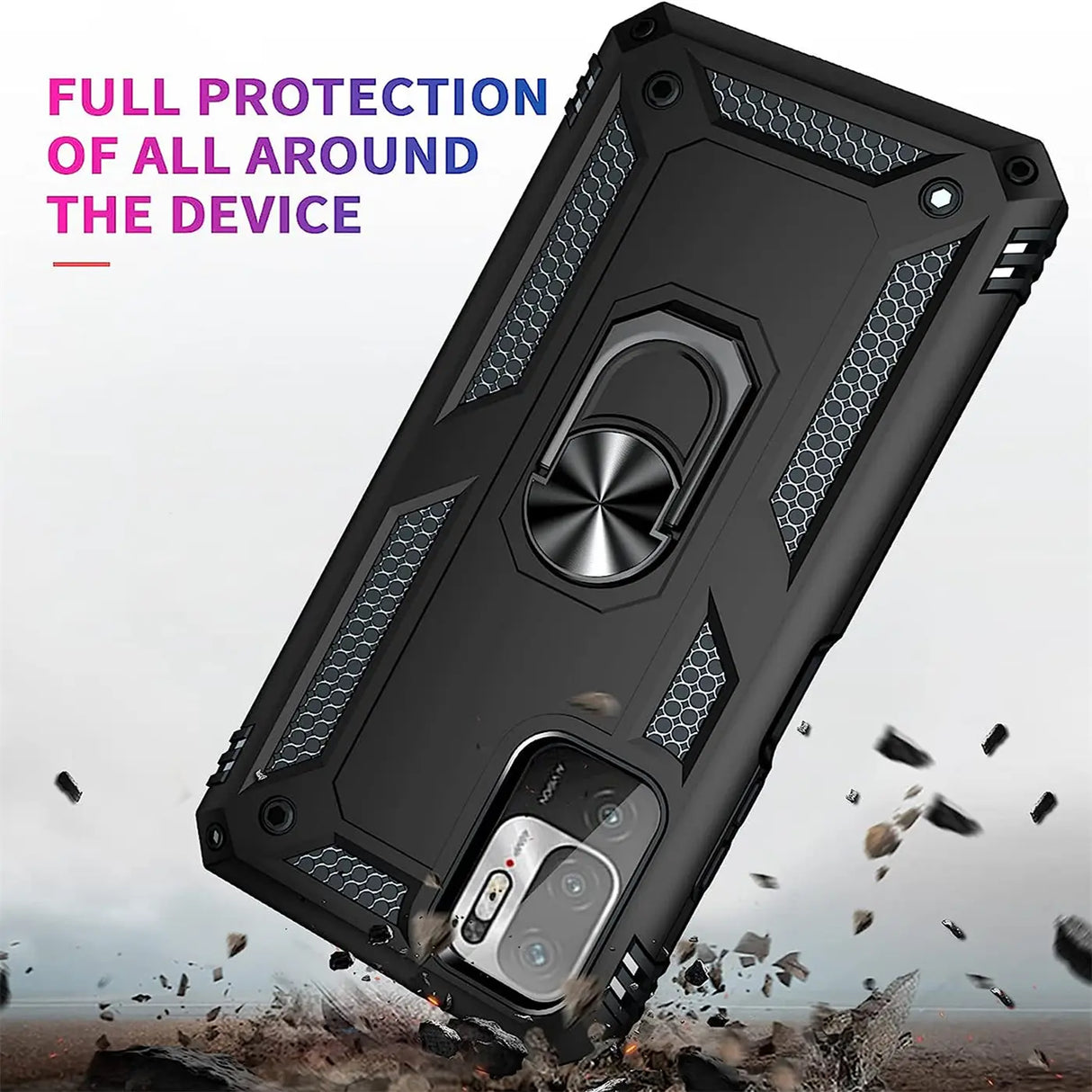 Härte getestete, stoßdämpfende Handyhülle für Xiaomi Redmi Note 10 5G in Schwarz