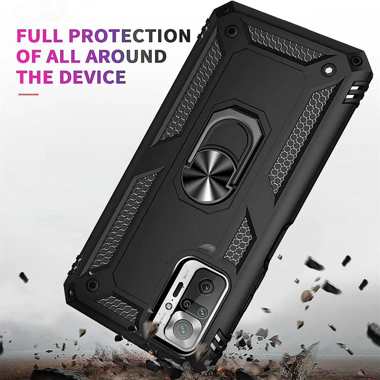 Härte getestete, stoßdämpfende Handyhülle für Xiaomi Redmi Note 10 Pro in Schwarz