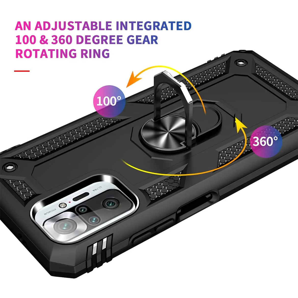 Härte getestete, stoßdämpfende Handyhülle für Xiaomi Redmi Note 10 Pro in Schwarz