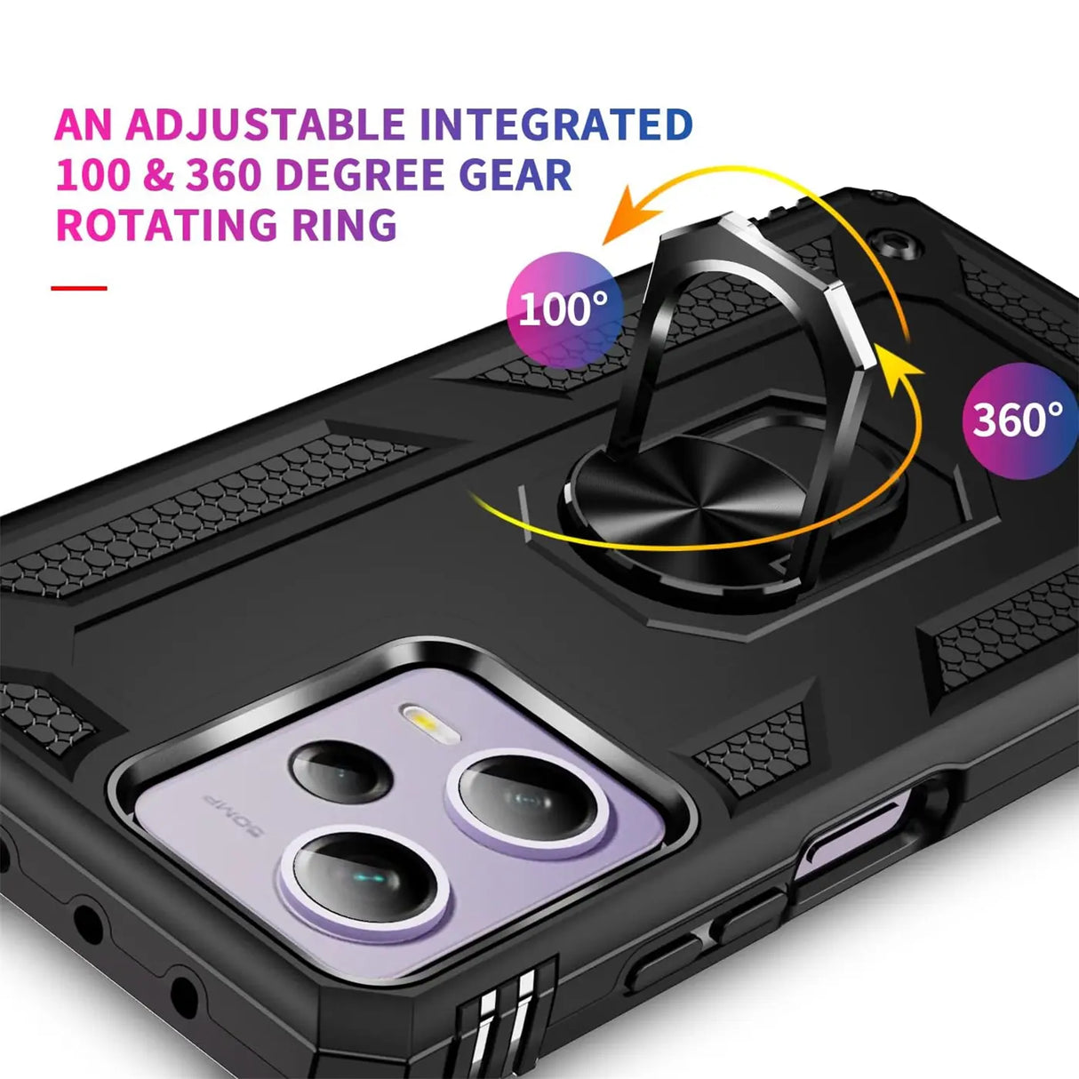 Härte getestete, stoßdämpfende Handyhülle für Xiaomi Redmi Note 12 Pro Plus 5G in Schwarz