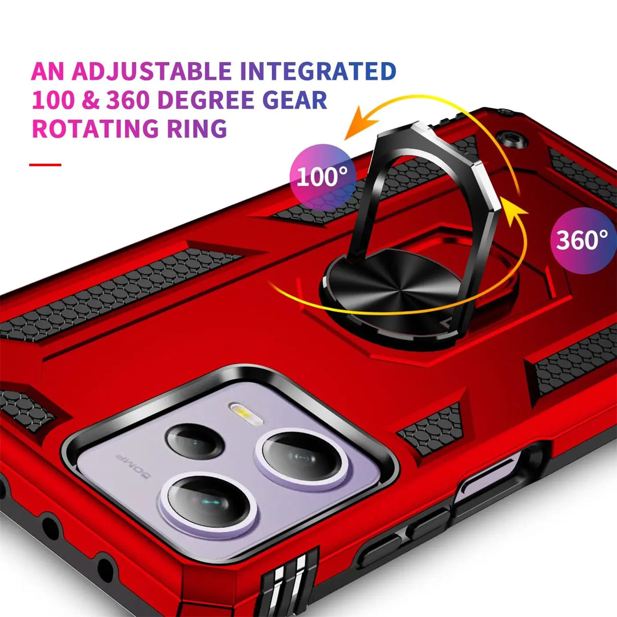 Härte getestete, stoßdämpfende Handyhülle für Xiaomi Redmi Note 12 4G in Rot