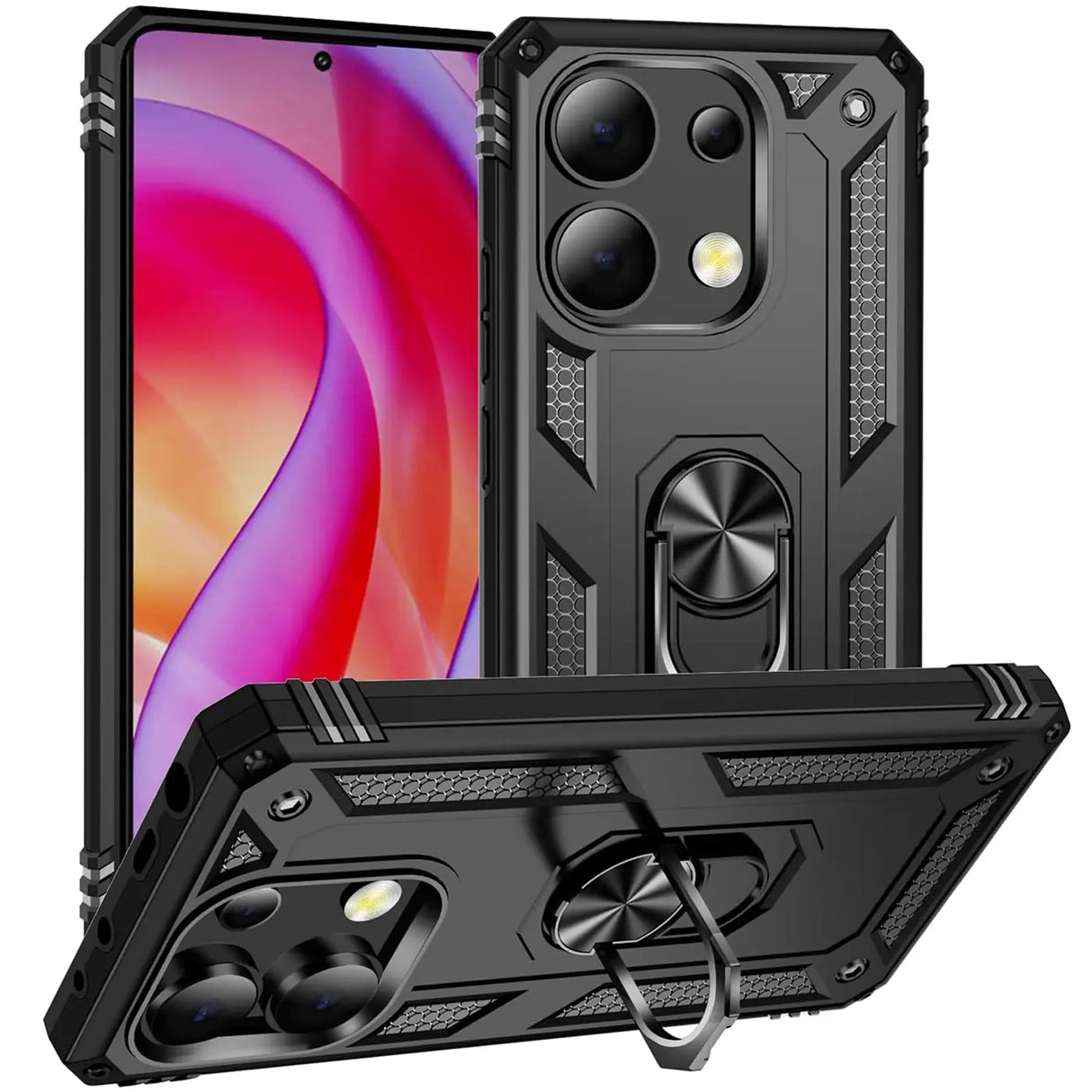 Härte getestete, stoßdämpfende Handyhülle für Xiaomi Redmi Note 13 4G in Schwarz