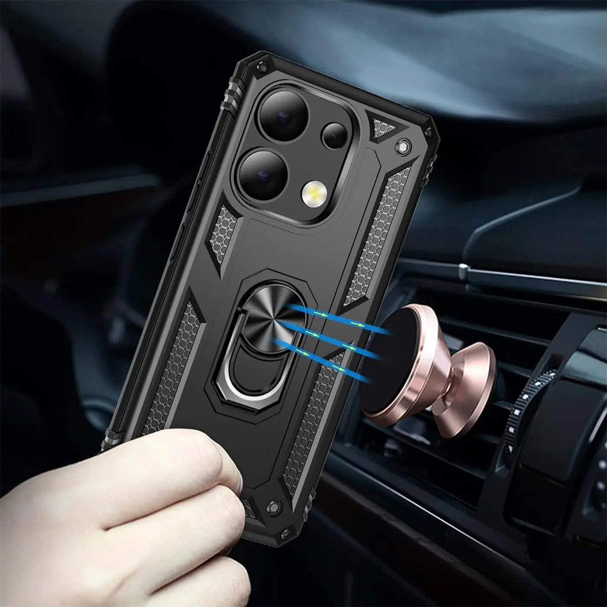 Härte getestete, stoßdämpfende Handyhülle für Xiaomi Redmi Note 13 4G in Schwarz