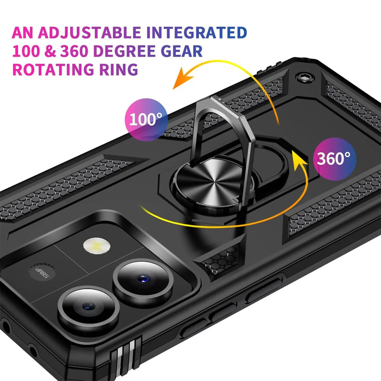 Härte getestete, stoßdämpfende Handyhülle für Xiaomi Redmi Note 13 Pro 5G in Schwarz