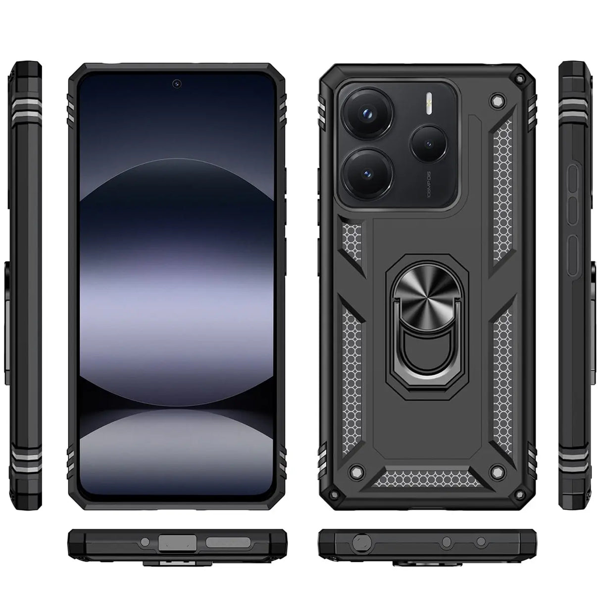 Härte getestete, stoßdämpfende Handyhülle für Xiaomi Redmi Note 14 5G in Schwarz