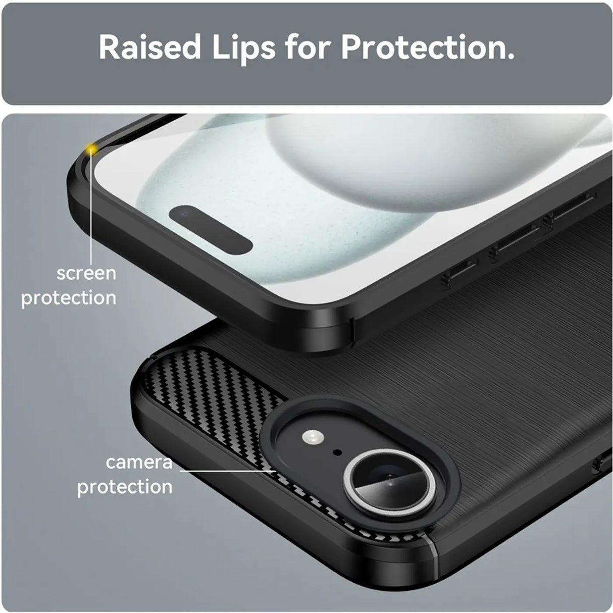 Stylische und elegante Handyhülle für Apple iPhone 16e in Carbonoptik