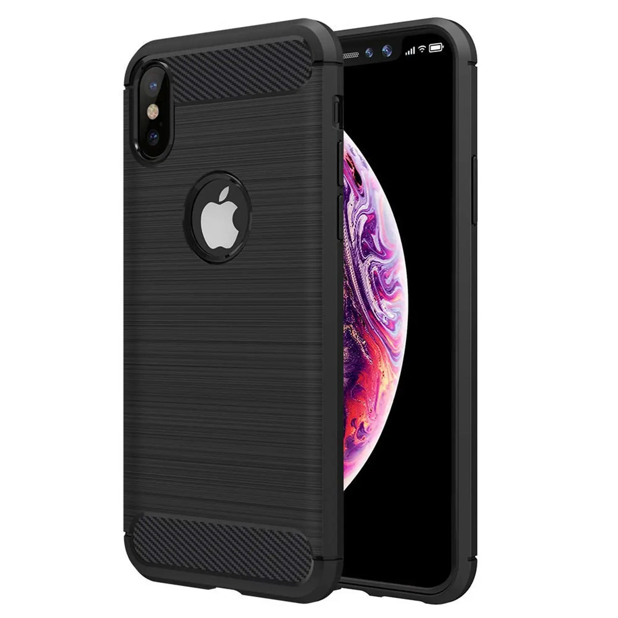 Stylische und elegante Handyhülle für iPhone X / XS in Carbonoptik