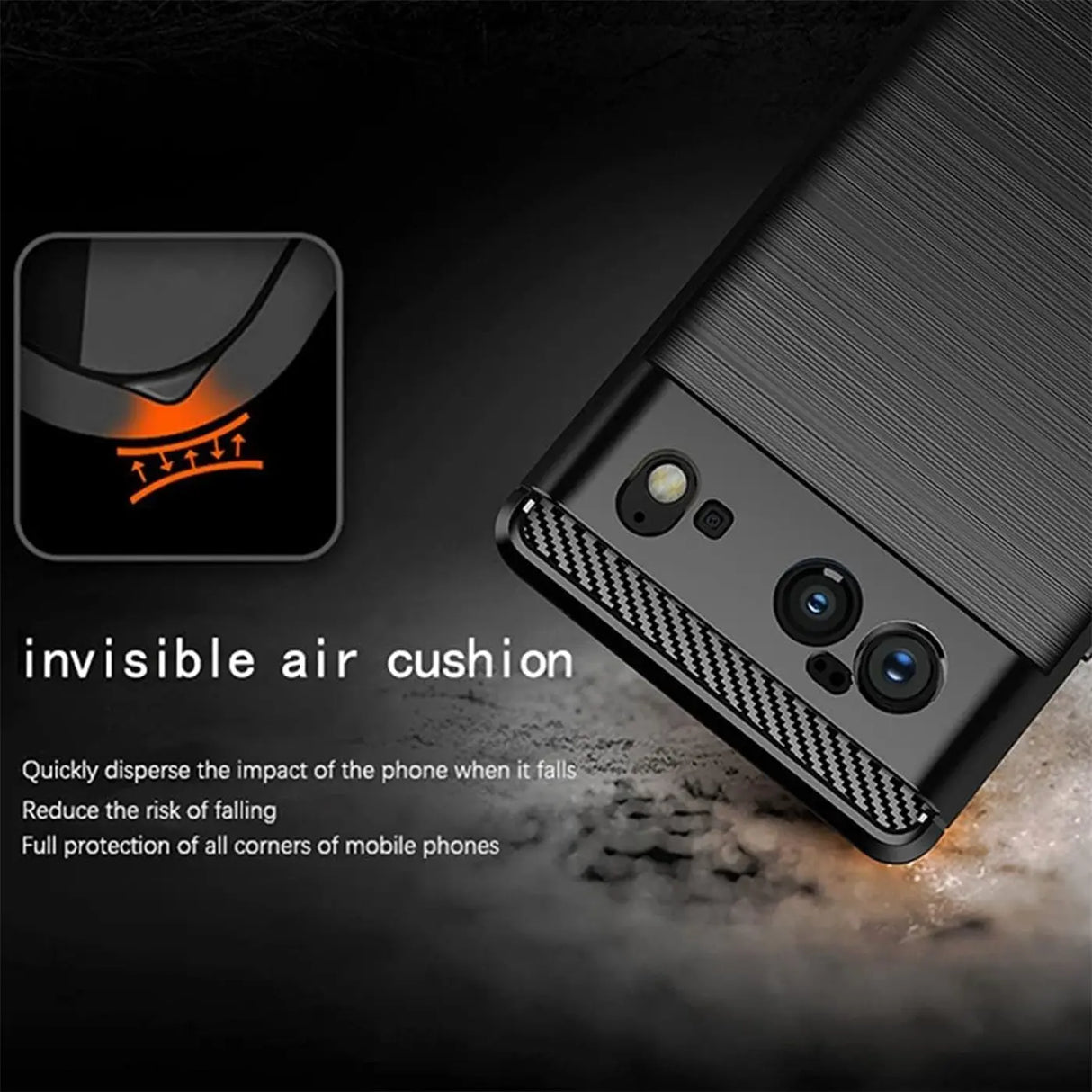 Stylische und elegante Handyhülle für Google Pixel 6 in Carbonoptik