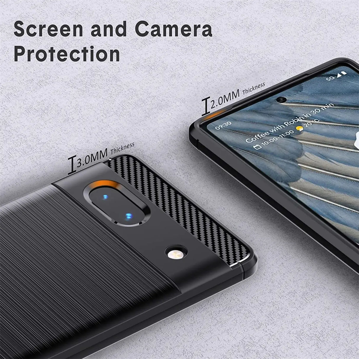 Stylische und elegante Handyhülle für Google Pixel 7a in Carbonoptik