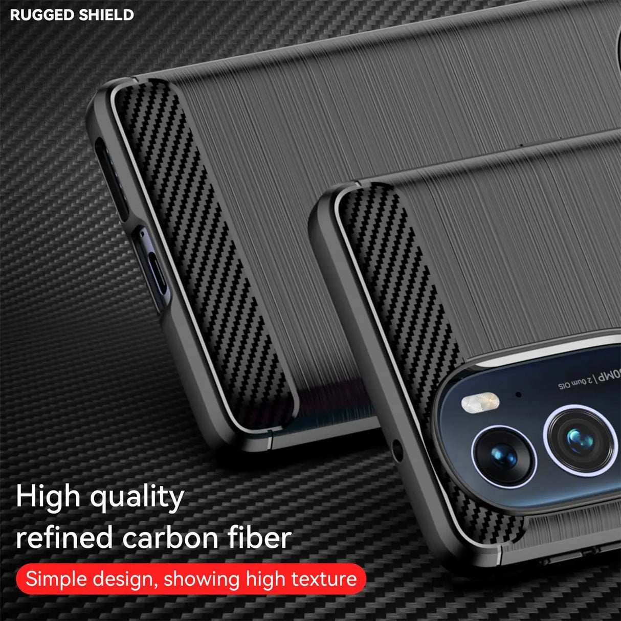 Stylische und elegante Handyhülle für Motorola Edge 30 Pro in Carbonoptik