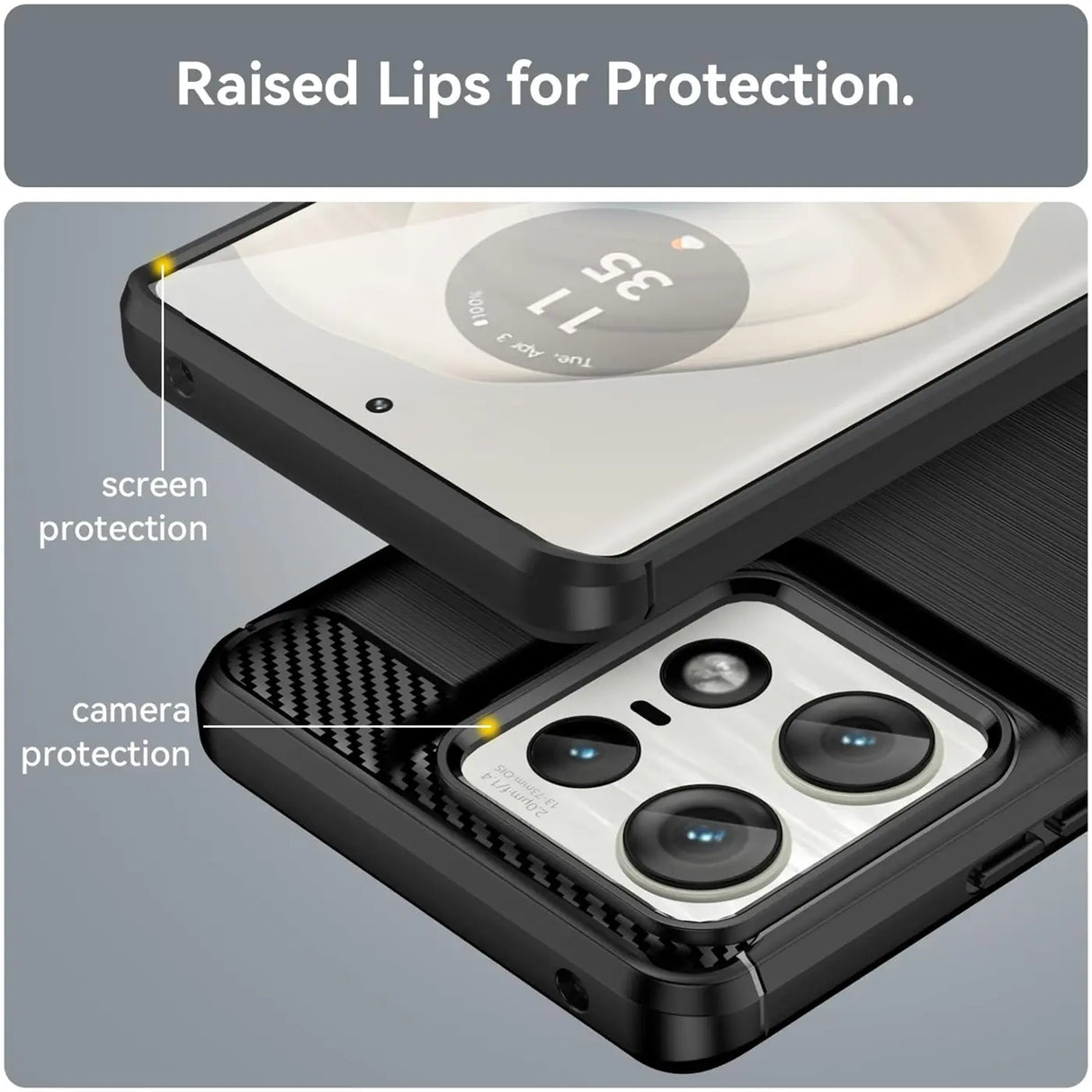 Stylische und elegante Handyhülle für Motorola Edge 50 Pro in Carbonoptik