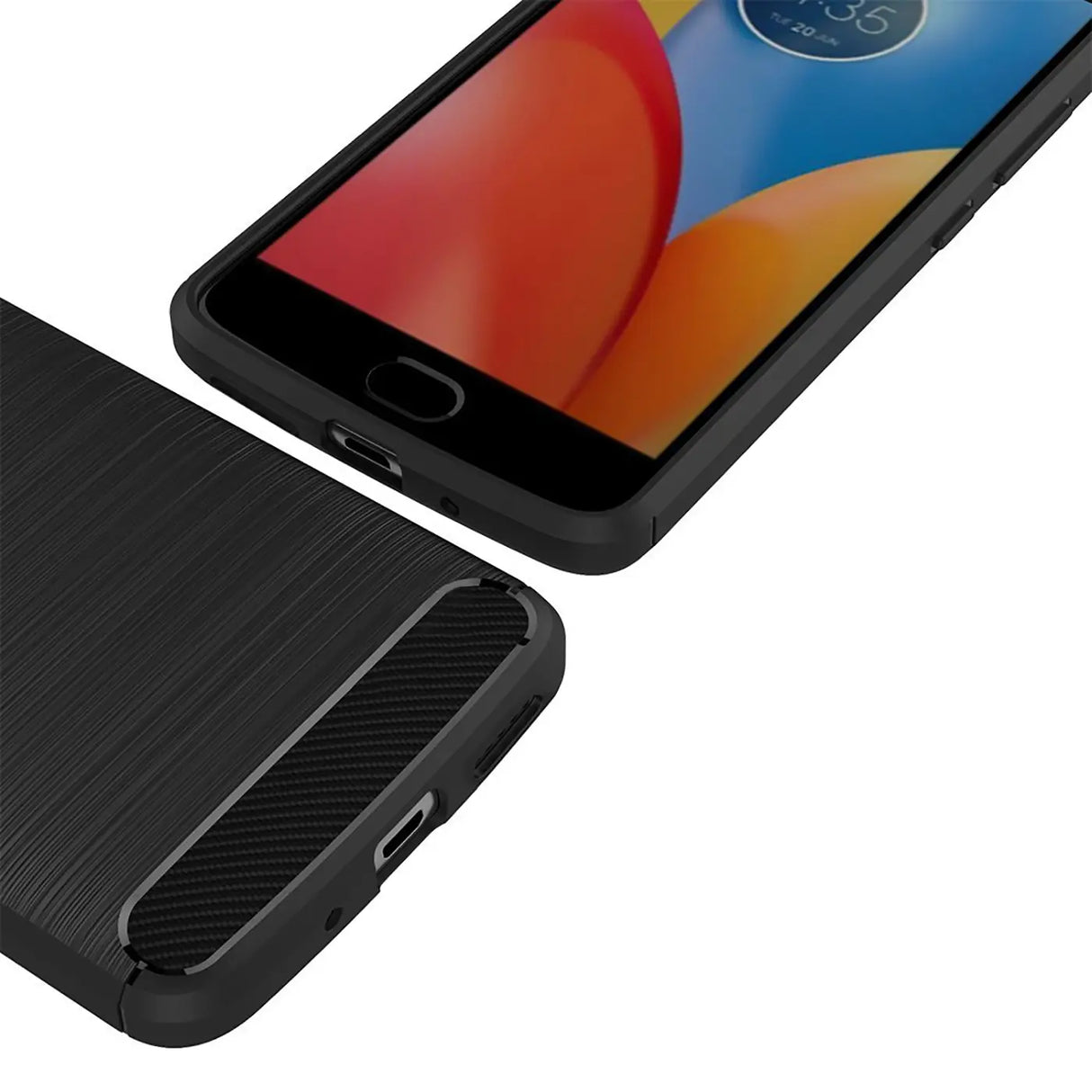 Stylische und elegante Handyhülle für Motorola Moto E4 Plus in Carbonoptik
