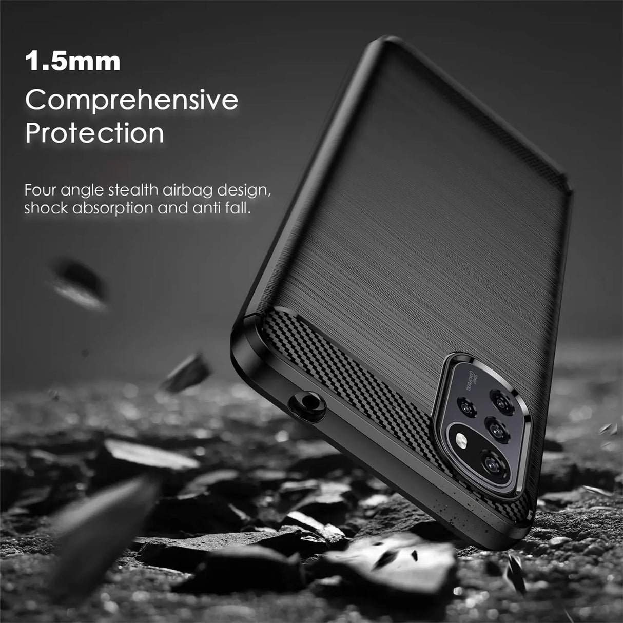 Stylische und elegante Handyhülle für Motorola Moto G22 in Carbonoptik