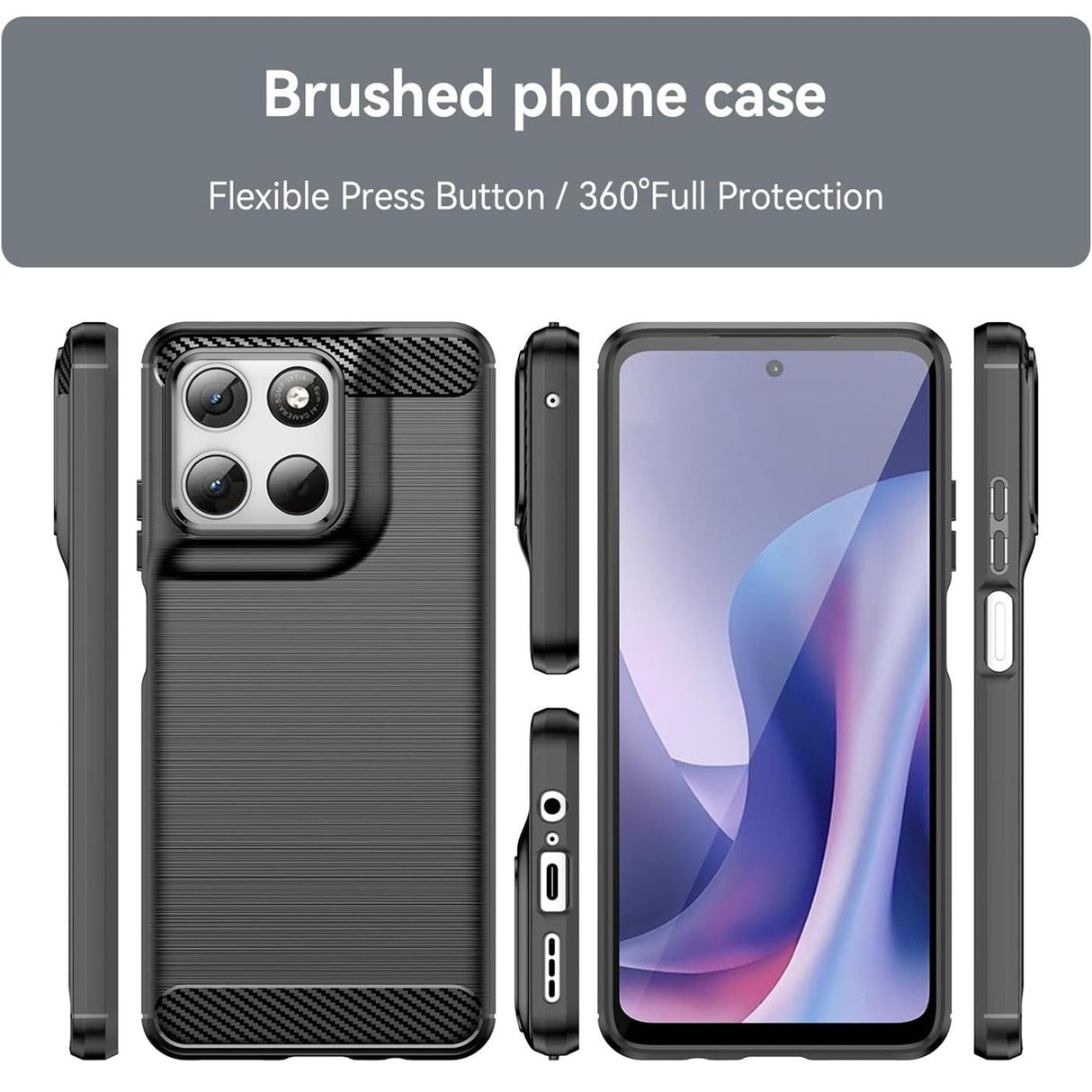 Motorola Moto G57 Power - Carbon Hülle Stoßfest