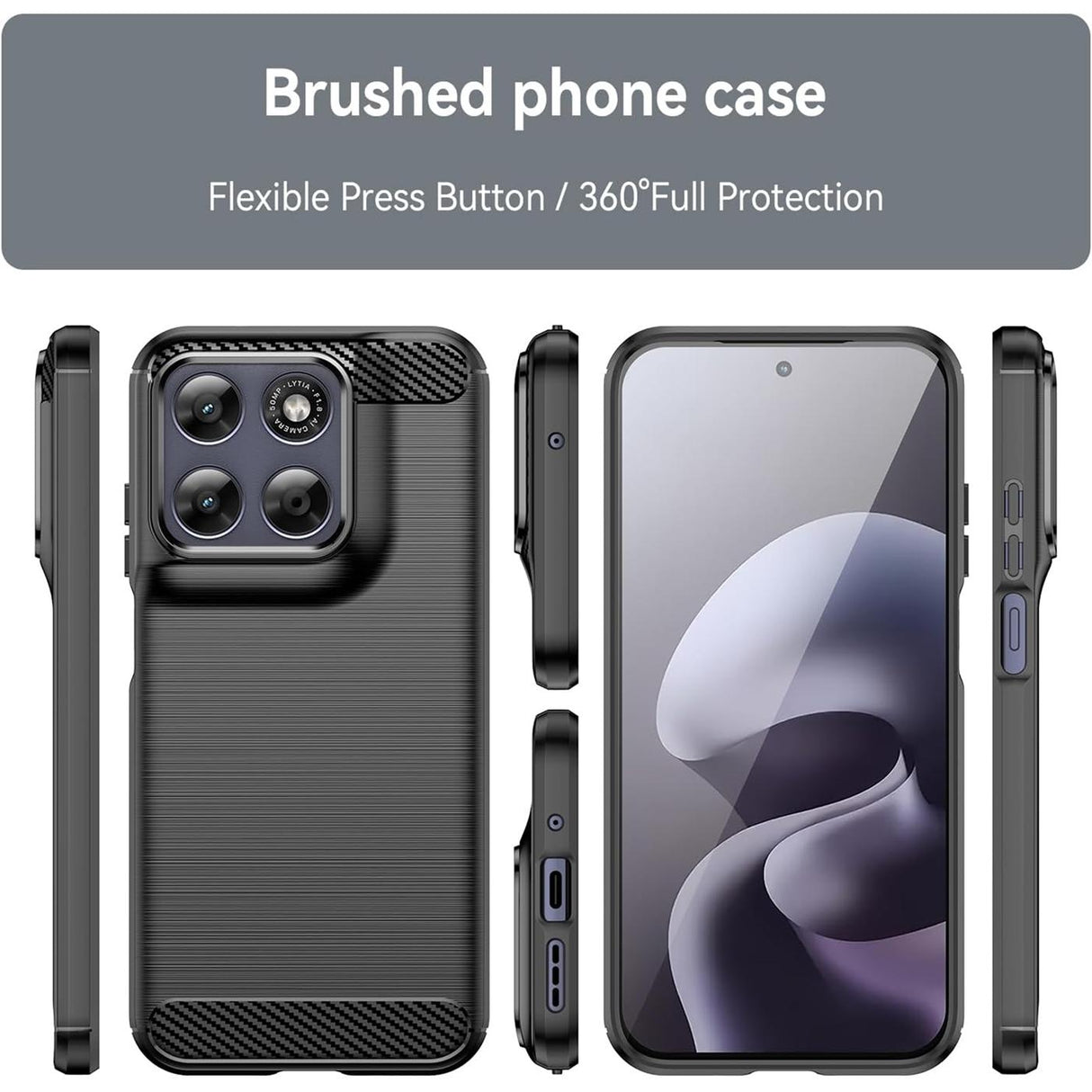 Motorola Moto G67 / G77 - Carbon Hülle Stoßfest