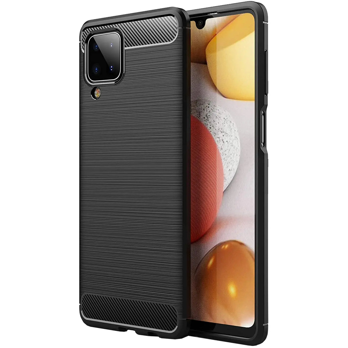 Stylische und elegante Handyhülle für Samsung Galaxy A12 / M12 in Carbonoptik