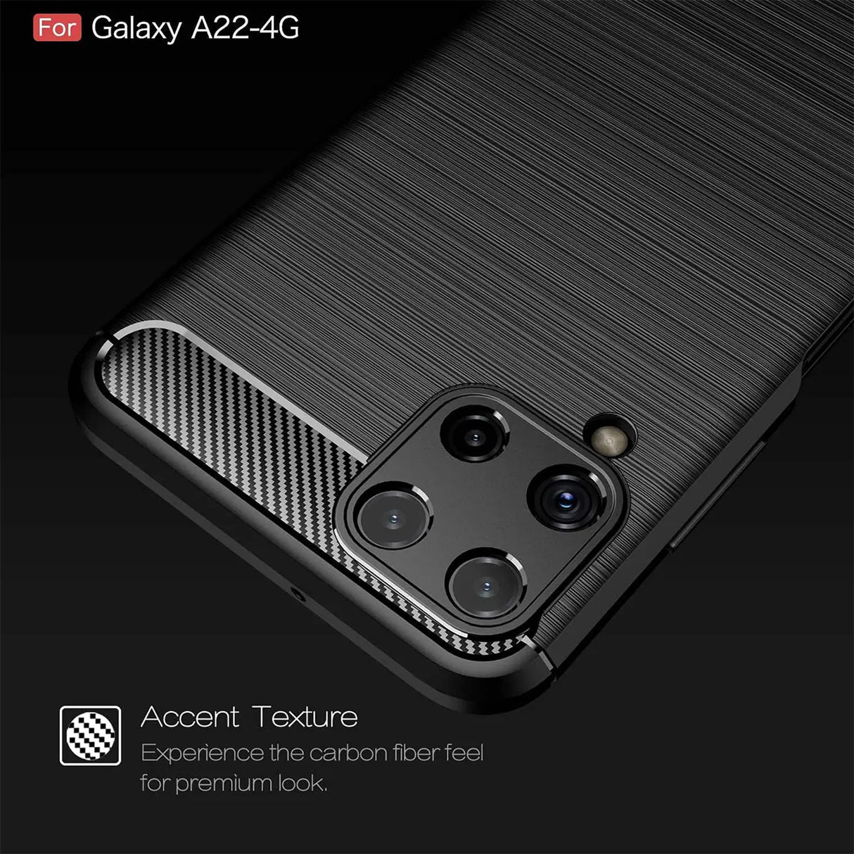 Stylische und elegante Handyhülle für Samsung Galaxy A22 4G / M32 / M22 in Carbonoptik