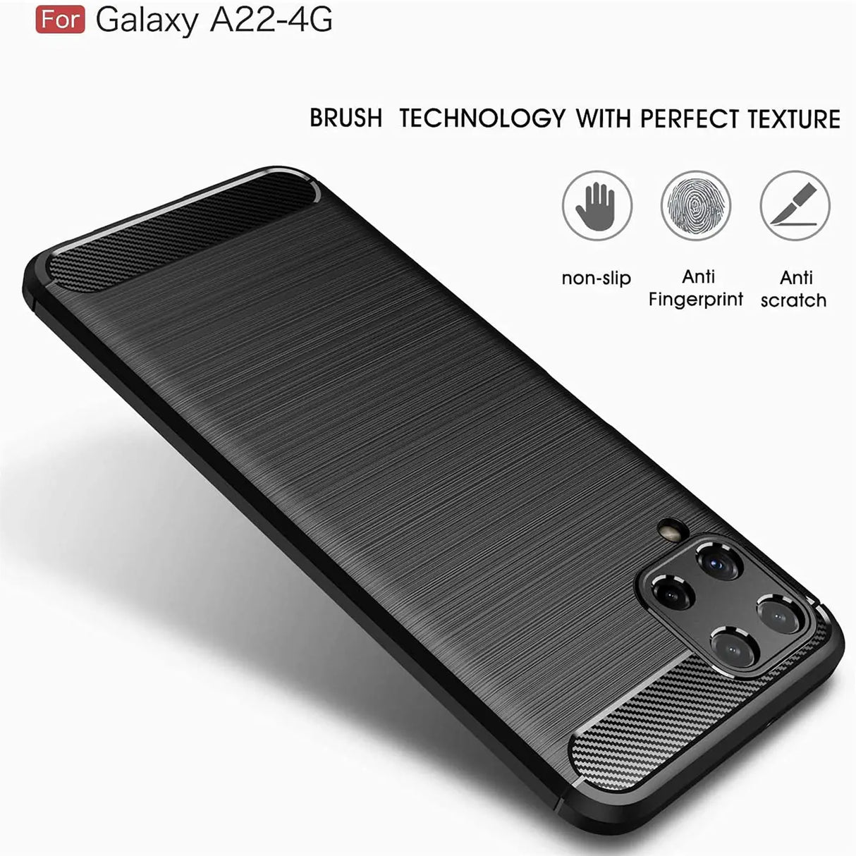 Stylische und elegante Handyhülle für Samsung Galaxy A22 4G / M32 / M22 in Carbonoptik