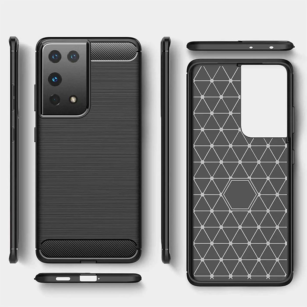Stylische und elegante Handyhülle für Samsung Galaxy S21 Ultra in Carbonoptik
