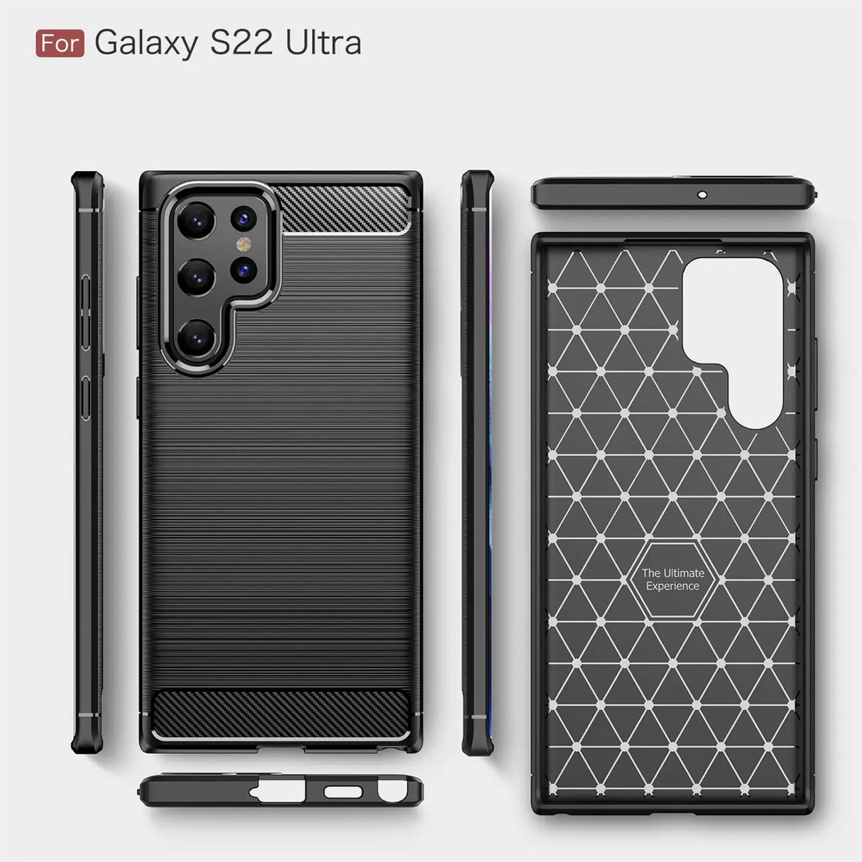 Stylische und elegante Handyhülle für Samsung Galaxy S22 Ultra in Carbonoptik