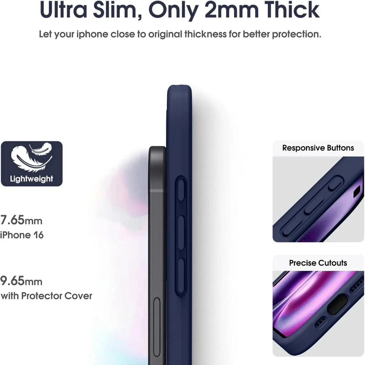 iPhone 16 Pro Handyhülle in Blau mit Kameraschutz und Kartenfach