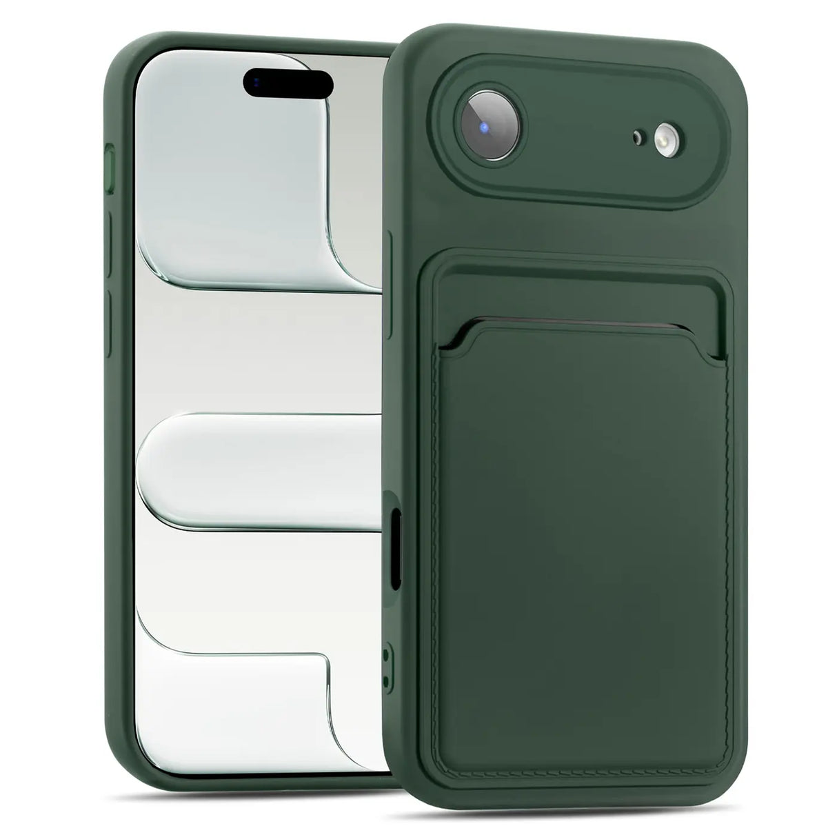 iPhone Air Handyhülle in Grün mit Kameraschutz und Kartenfach