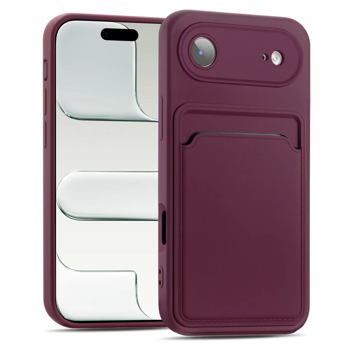 iPhone Air Handyhülle in Lila mit Kameraschutz und Kartenfach