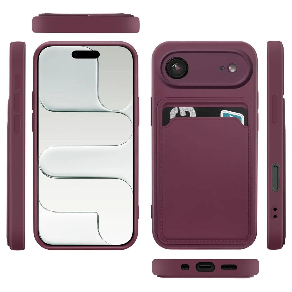 iPhone Air Handyhülle in Lila mit Kameraschutz und Kartenfach