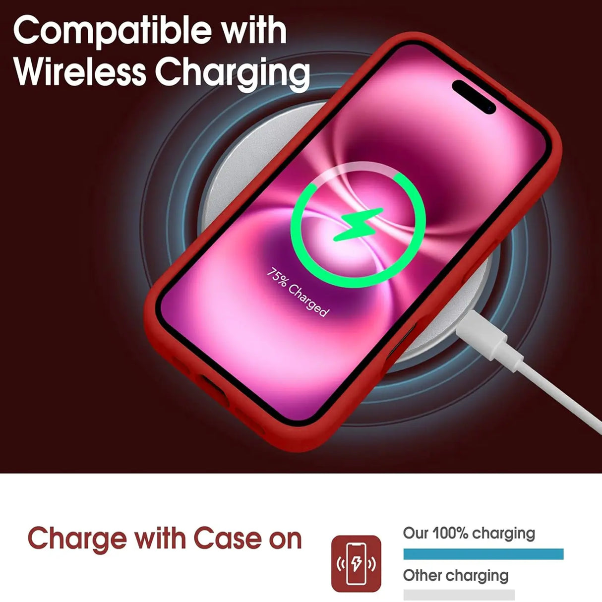 iPhone 17 Handyhülle in Rot mit Kameraschutz und Kartenfach