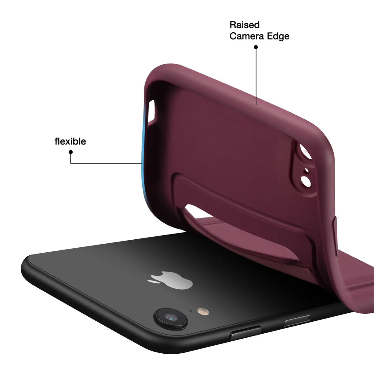 iPhone XR Handyhülle in Lila mit Kameraschutz und Kartenfach