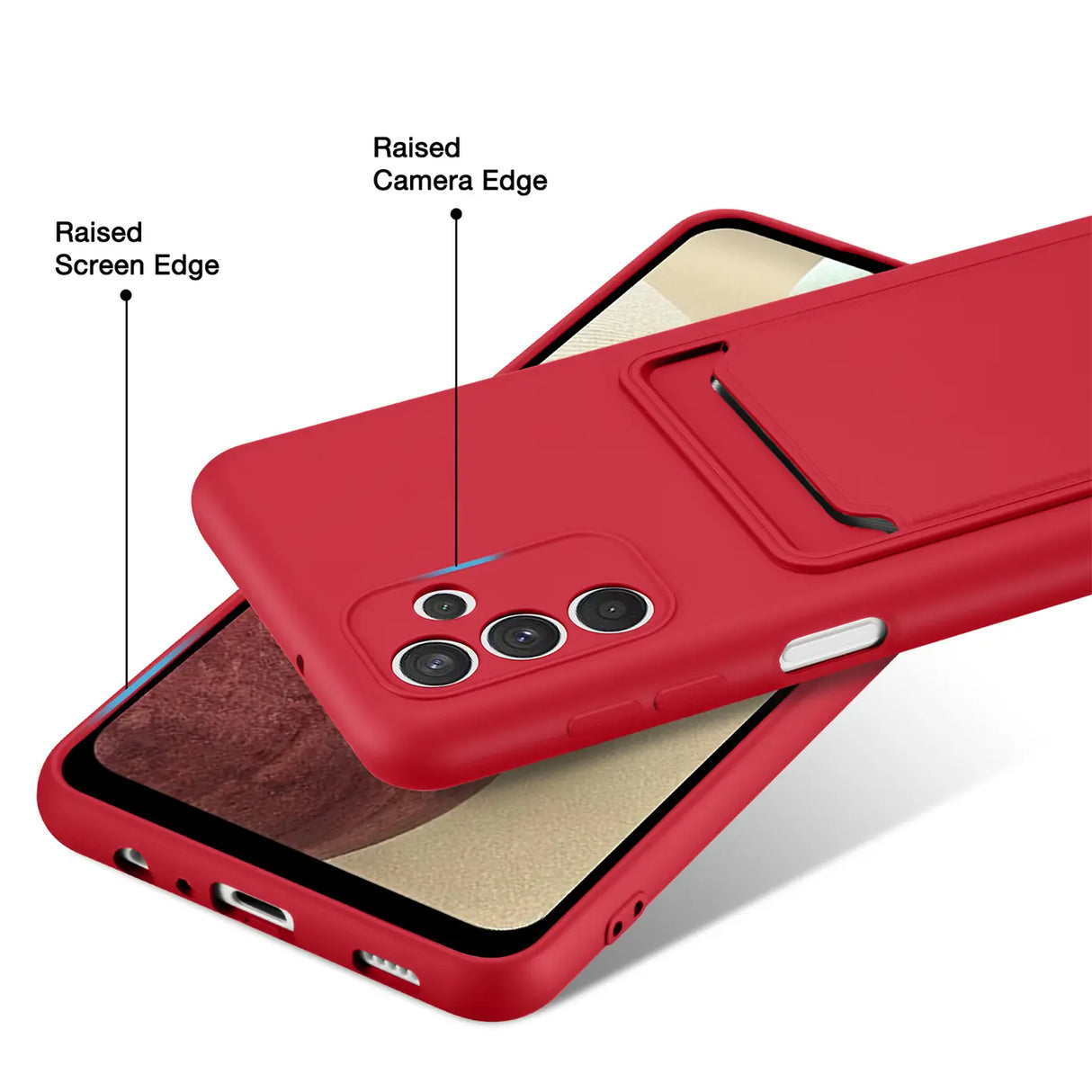 Samsung Galaxy A13 5G / A04s Handyhülle in Rot mit Kameraschutz und Kartenfach