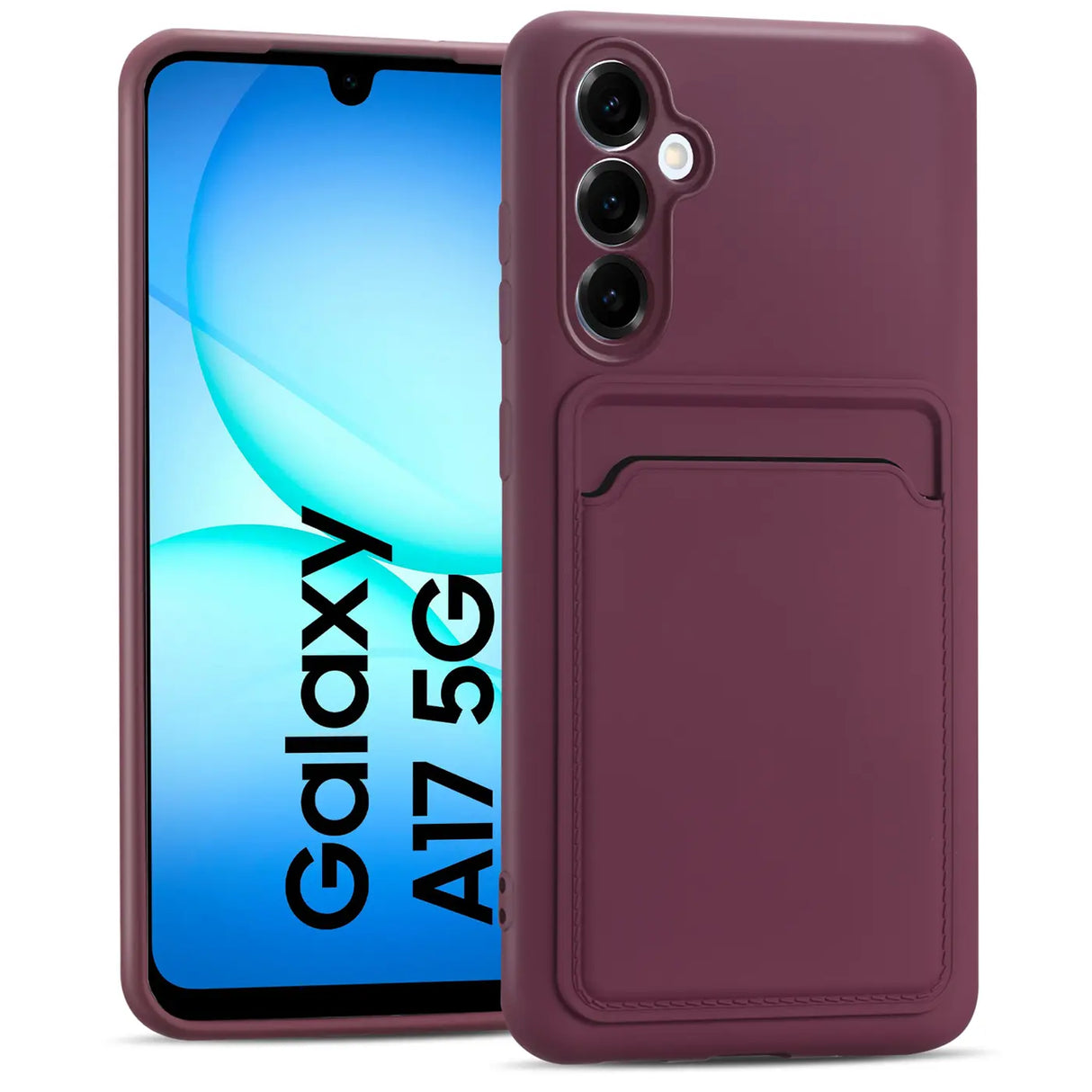 Samsung Galaxy A17 5G Handyhülle in Lila mit Kameraschutz und Kartenfach