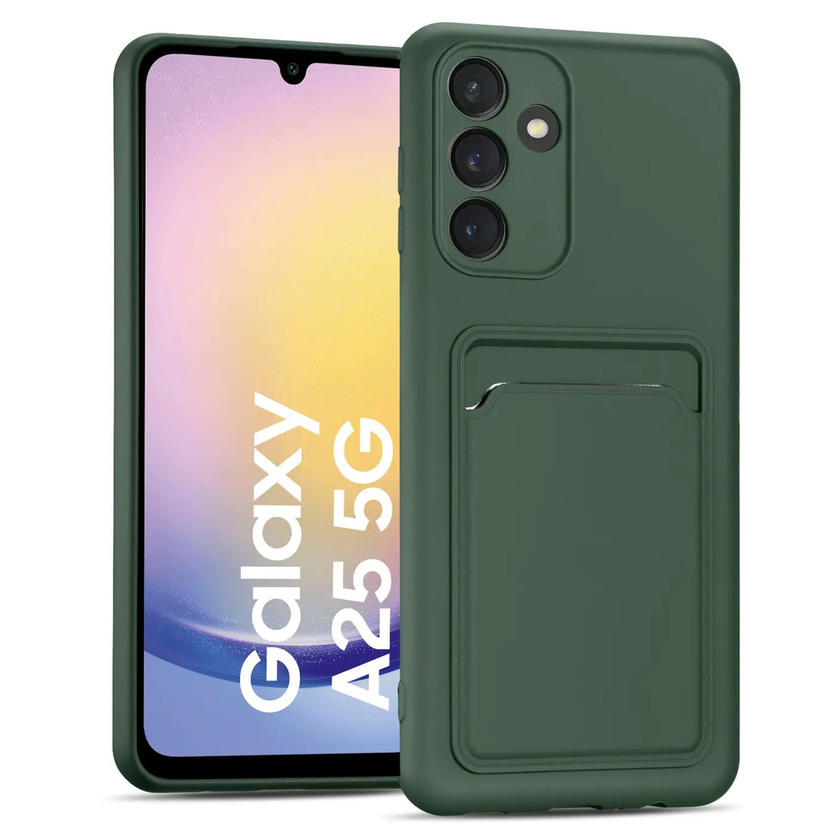 Samsung Galaxy A25 5G Handyhülle in Grün mit Kameraschutz und Kartenfach