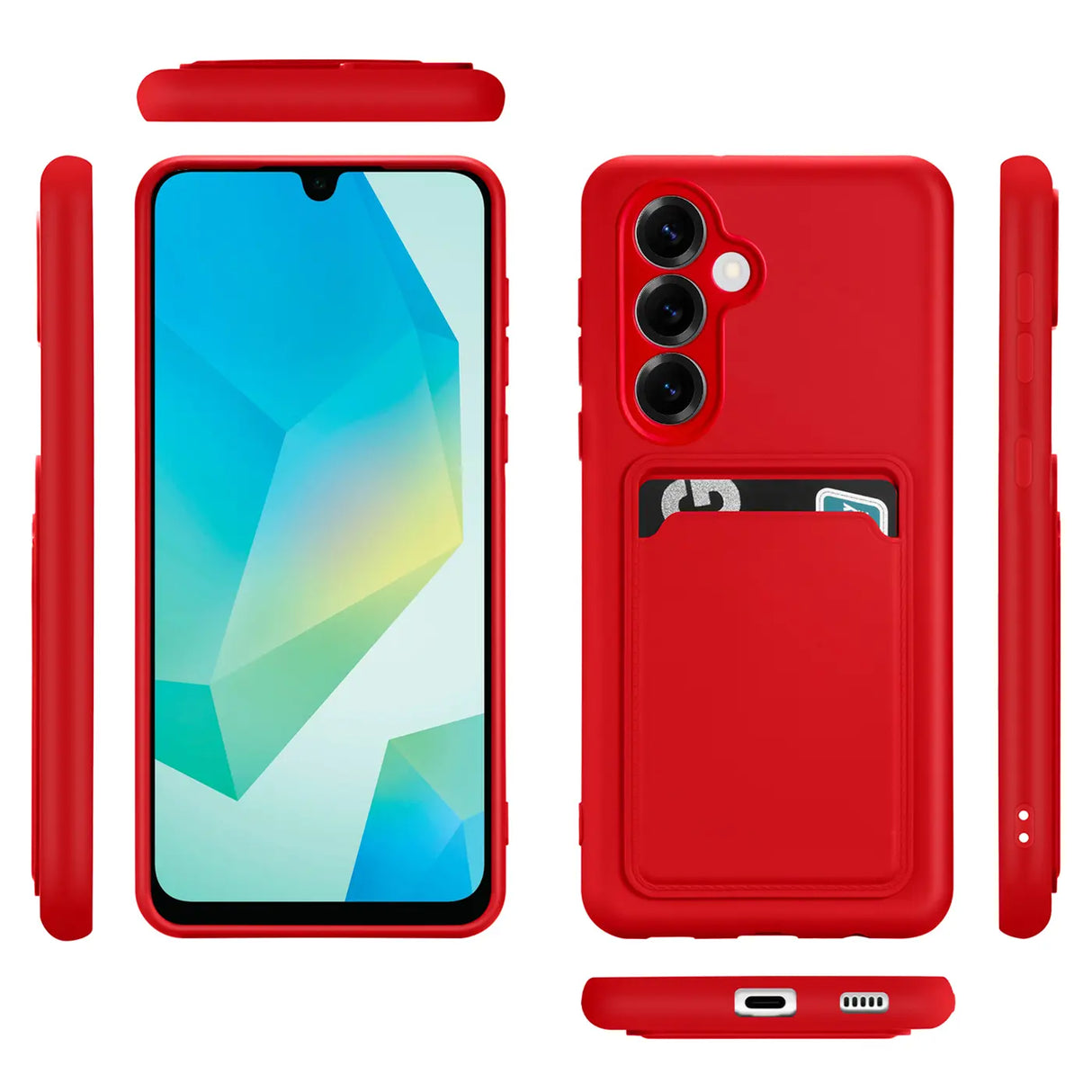 Samsung Galaxy A26 5G Handyhülle in Rot mit Kameraschutz und Kartenfach