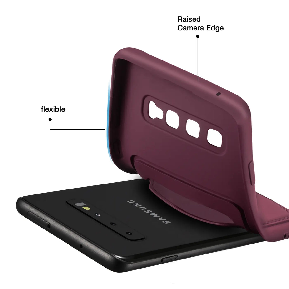 Samsung Galaxy S10 Handyhülle in Lila mit Kameraschutz und Kartenfach