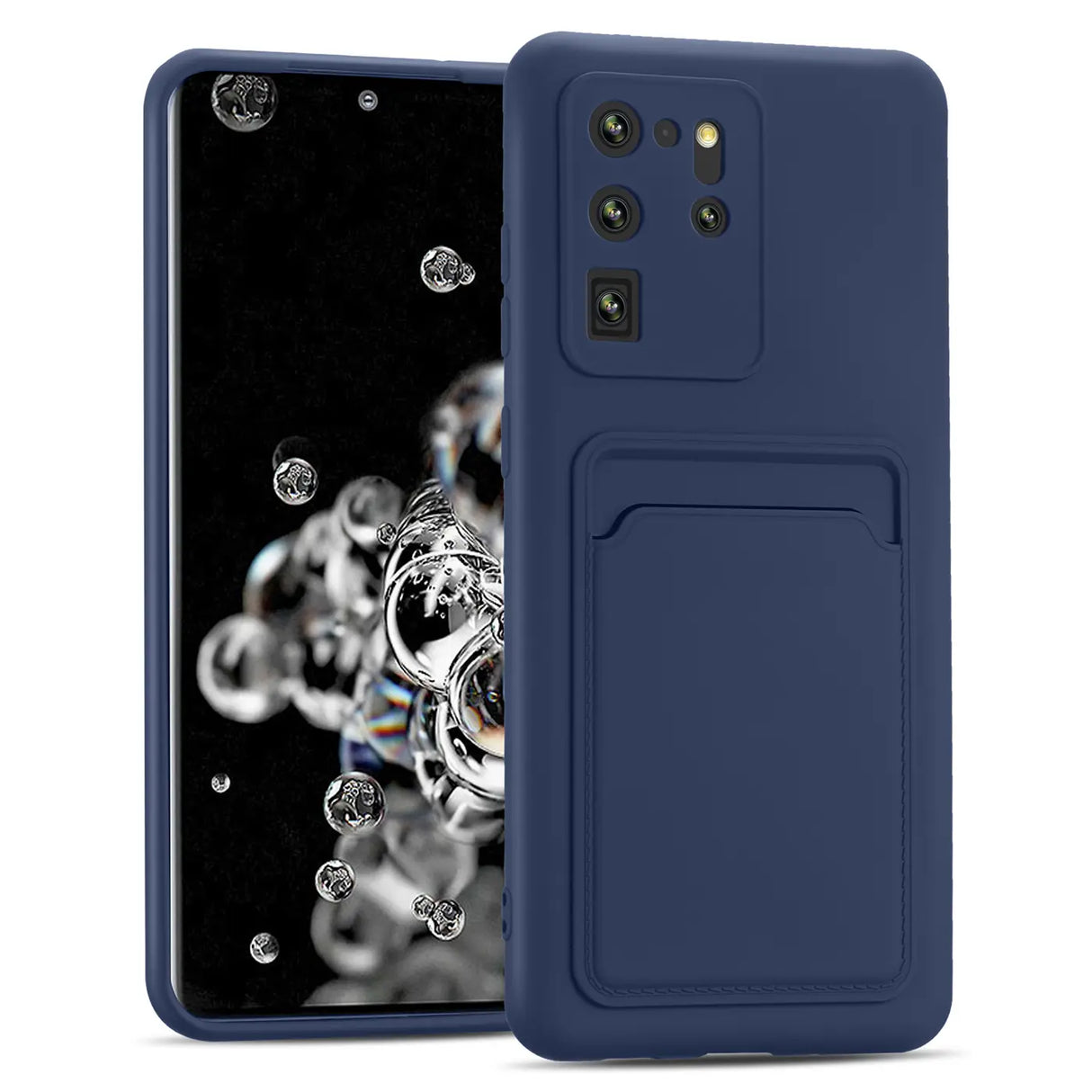 Samsung Galaxy S20 Ultra Handyhülle in Blau mit Kameraschutz und Kartenfach