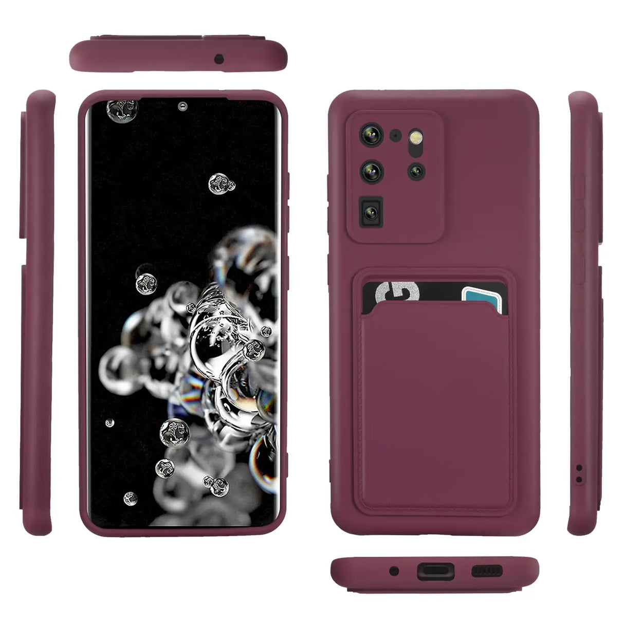 Samsung Galaxy S20 Ultra Handyhülle in Lila mit Kameraschutz und Kartenfach