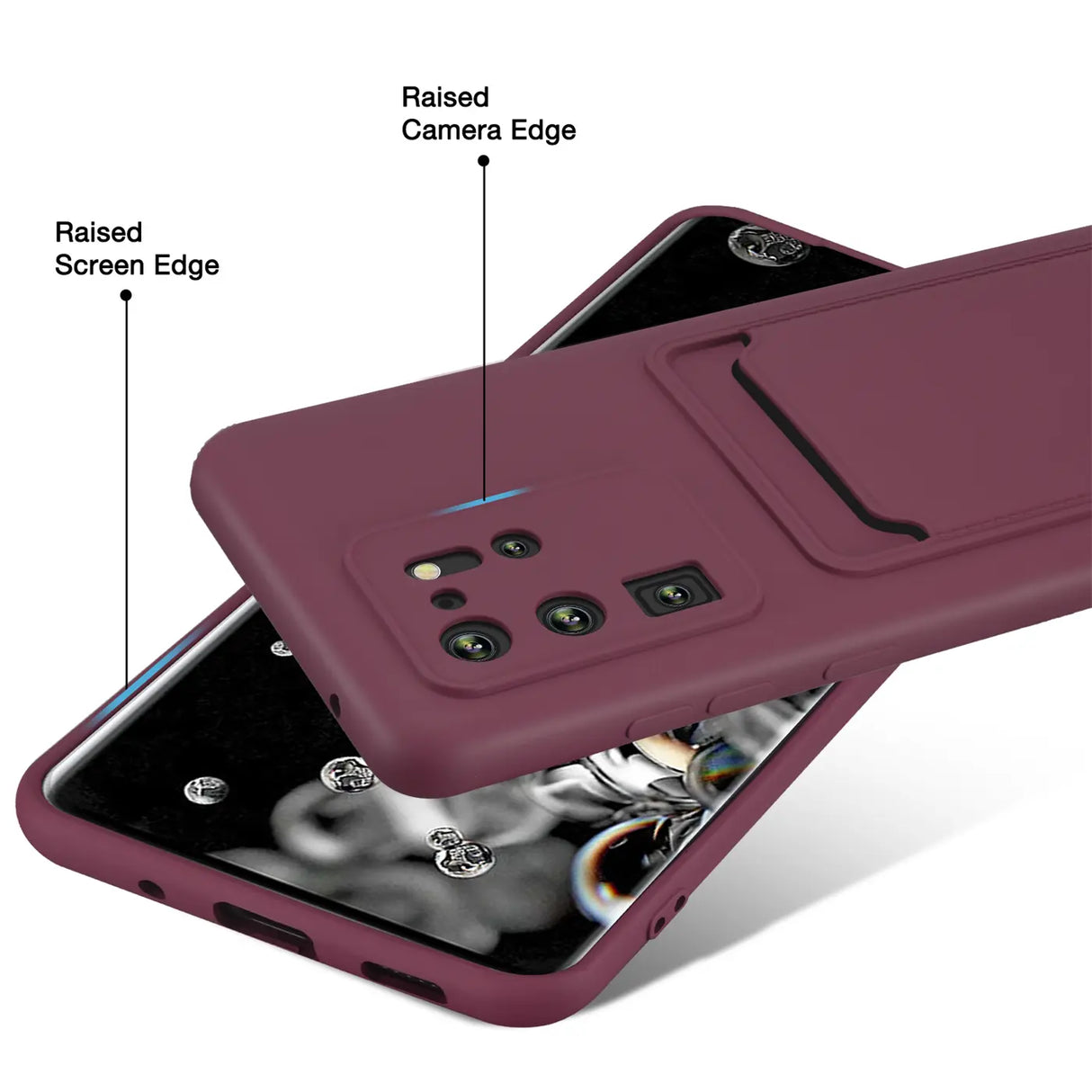 Samsung Galaxy S20 Ultra Handyhülle in Lila mit Kameraschutz und Kartenfach